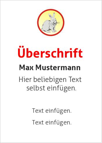 Ehrenurkunde, Vereinsurkunde, Tierurkundehier online gestalten Medaille, Karnickel (Tiere)