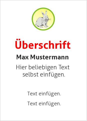 Ehrenurkunde, Vereinsurkunde, Tierurkundehier online gestalten Medaille, Karnickel (Tiere)