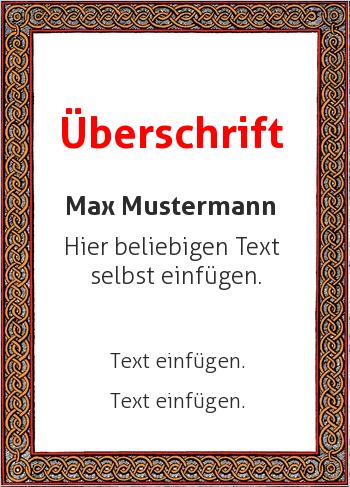 Ehrenurkunde, Vereinsurkunde, Zertifikathier online gestalten Rahmen Ornament Braun (Rahmen und Ornamente)