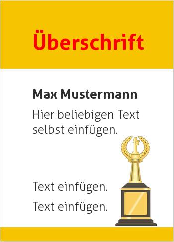 Siegerurkunde mit Pokal (Sport, allgemein)