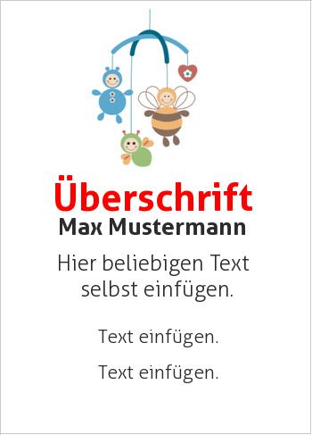 Einladung, Babyurkunde, Flyerhier online gestalten Babyurkunde, Mini-Mobile (Babys und Kinder)