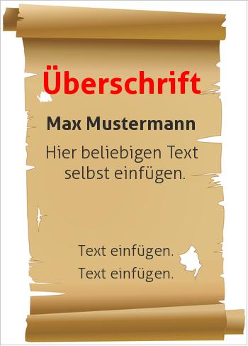 Ehrenurkunde, Vereinsurkunde, Zertifikat, Diplomhier online gestalten Ehrenurkunde altes Papier geknittert und gerollt (Vintage)