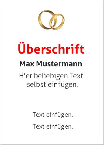 Urkunde, Hochzeitsurkunde, Freundschaftsurkundehier online gestalten Hochzeitsurkunde, zwei godene Ringe (Liebe und Freundschaft)