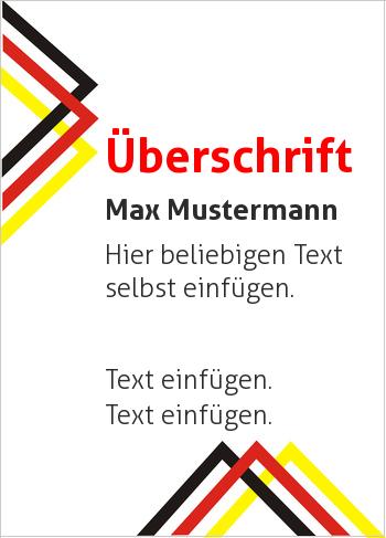 Ehrenurkunde, Vereinsurkunde, Zertifikat, Diplomhier online gestalten Dreiecke links und unten Schwarz, Rot, Gold (Streifen, Wellen und Banner)