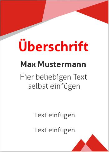Ehrenurkunde, Vereinsurkunde, Zertifikat, Diplomhier online gestalten Dreiecke oben und unten, Rot, Grau (Streifen, Wellen und Banner)