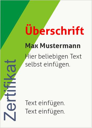 Zertifikathier online gestalten Zertifikat, Streifen Grün mit Schriftzug (Diplome und Zertifikate)