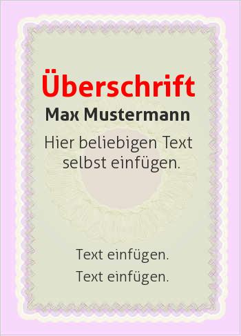 Zertifikate, Diplome, Urkundenhier online gestalten Wertpapier, Rosa, Braun (Diplome und Zertifikate)