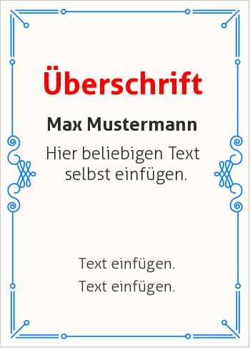 Zertifikate, Diplome, Urkundenhier online gestalten Ornament modern, Blau (Rahmen und Ornamente)