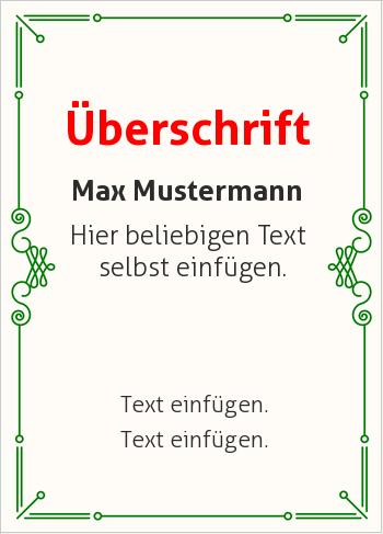 Zertifikate, Diplome, Urkundenhier online gestalten Ornament modern, Grün (Rahmen und Ornamente)