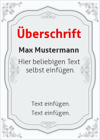 Zertifikate, Diplome, Urkundenhier online gestalten Ornamnete, Grau (Rahmen und Ornamente)