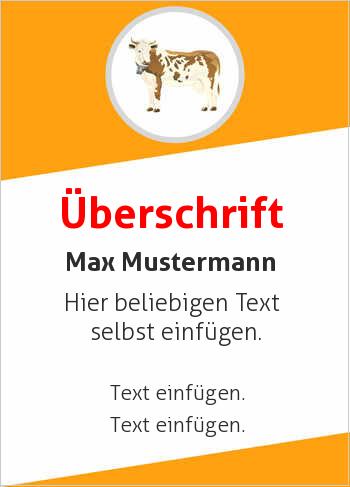 Ehrenurkunde, Vereinsurkunde, Tierurkundehier online gestalten Kuh, Weiß, Braun (Tiere)