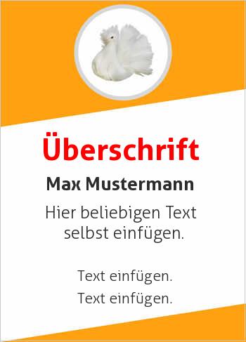 Ehrenurkunde, Vereinsurkunde, Tierurkundehier online gestalten Taube, Weiß (Tiere)