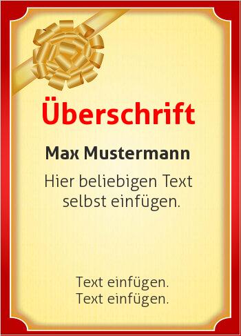 Gutschein, Geschenkgutscheinhier online gestalten Gutscheinvorlage Gold, Rot mit Blume (Gutscheine)