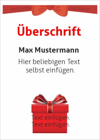 Geschenkgutschein mit roten Bändern (Gutscheine)