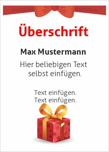 Gutschein, Geschenkgutscheinhier online gestalten Geschenkgutschein mit roten Bändern (Gutscheine)