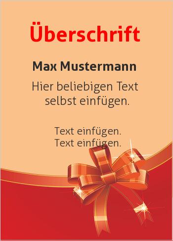 Gutschein, Geschenkgutscheinhier online gestalten Gutschein mit großer rote Schleife (Gutscheine)