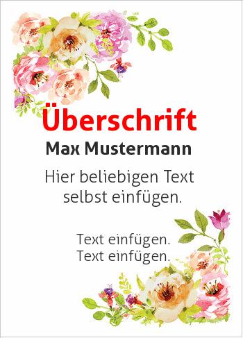 Urkunde, Buntes Blumenbukett (Natur und Umwelt)