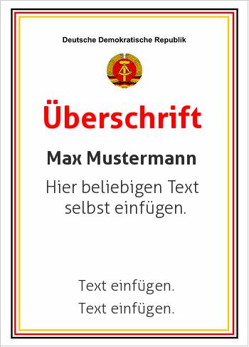 DDR-Vorlage mit Wappen in Schwarz, Rot, Gold (DDR-Vorlagen)