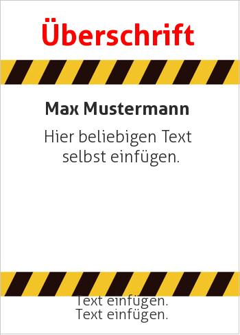 Flyer, Handzettelhier online gestalten Flyer, Warnbnand Gelb, Schwarz, Weiß (Flyer, Rahmen)