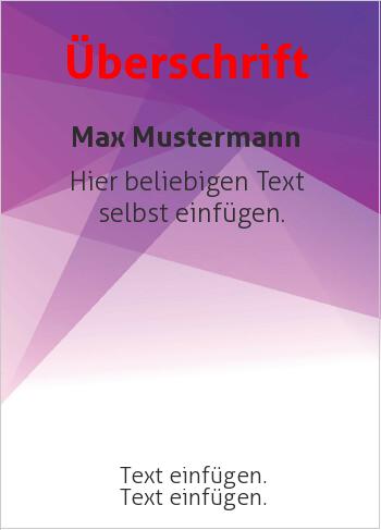 Flyer, Handzettelhier online gestalten Flyer, Farbverlauf, Violett, oben (Flyer, Rahmen)