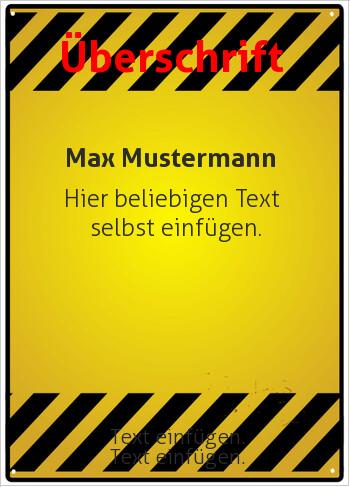 Flyer, Handzettelhier online gestalten Flyer, Gelb mit Warnband (Flyer, Rahmen)
