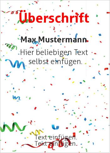 Flyer mit Luftschlangen. (Flyer, Rahmen)