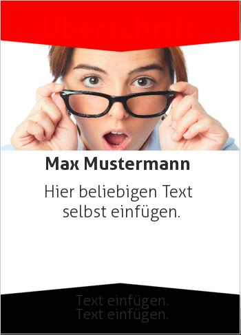 Flyer, Handzettel, Werbunghier online gestalten Flyer, Frau mit Brille (Flyer, Foto)